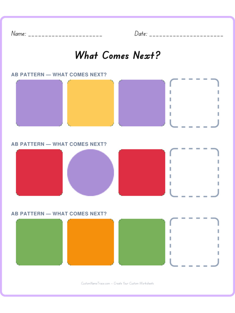 Mixed Review pattern worksheet 27 for kids