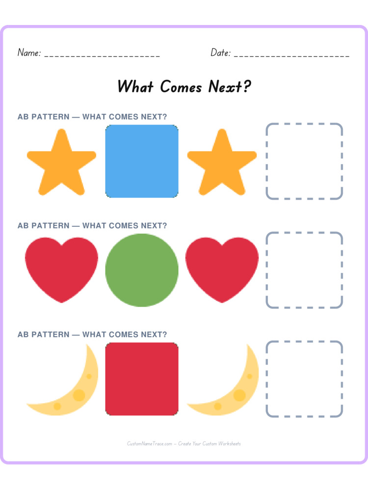 Mixed Review pattern worksheet 29 for kids