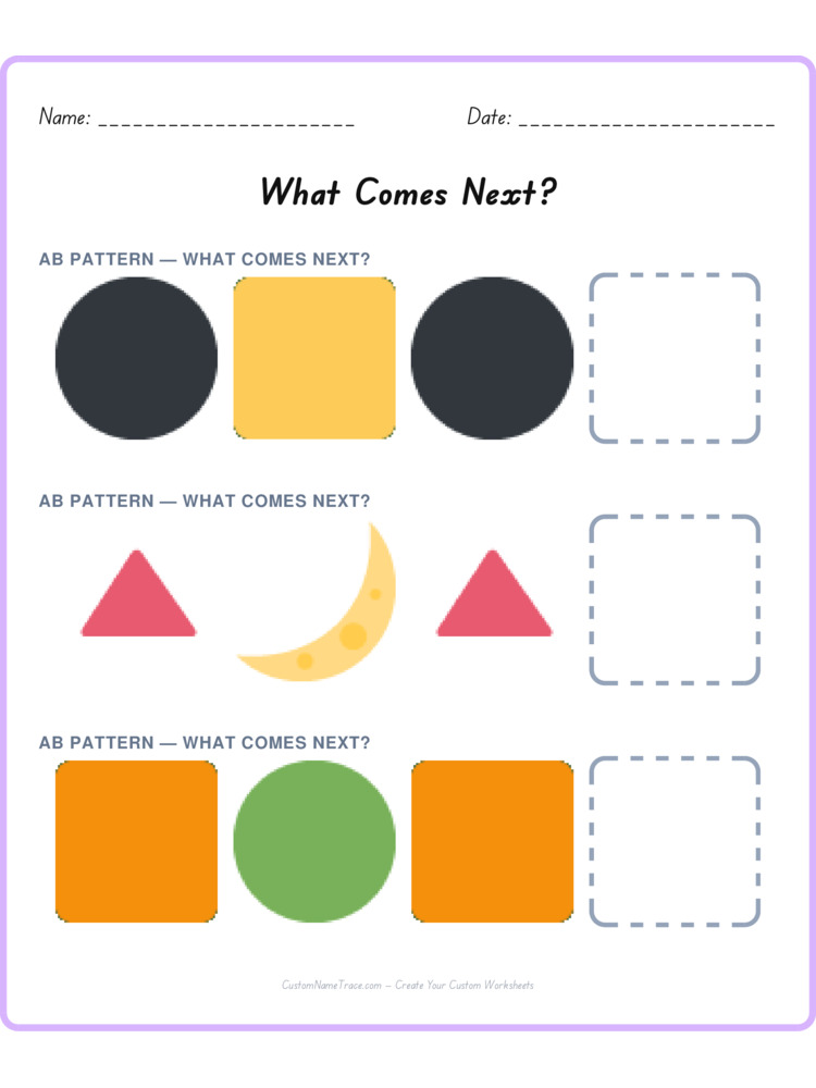 Mixed Review pattern worksheet 30 for kids