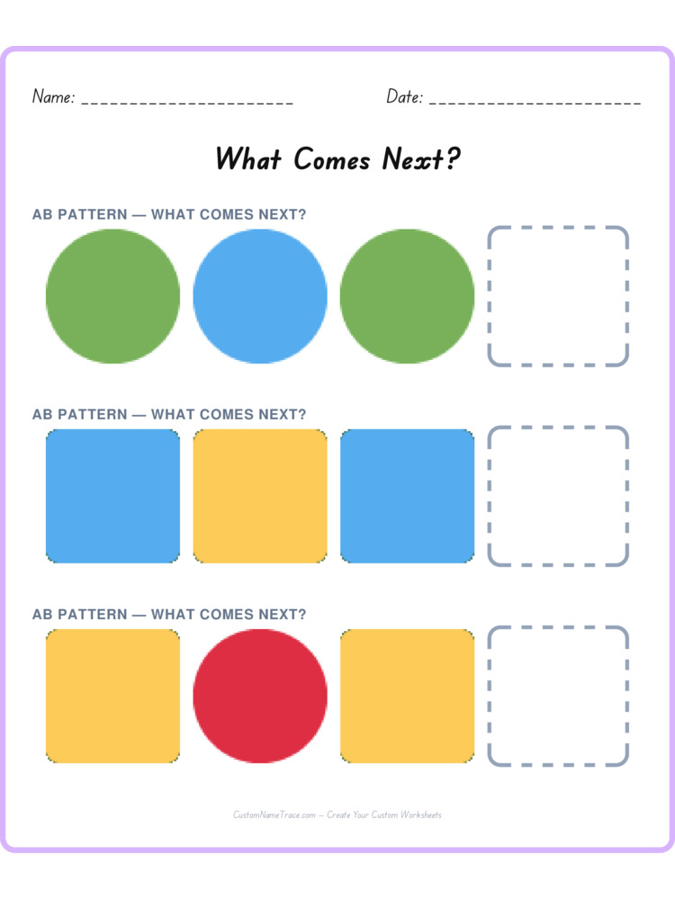 Mixed Review pattern worksheet 31 for kids