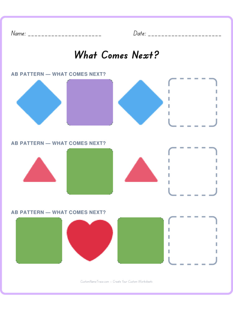 Mixed Review pattern worksheet 32 for kids