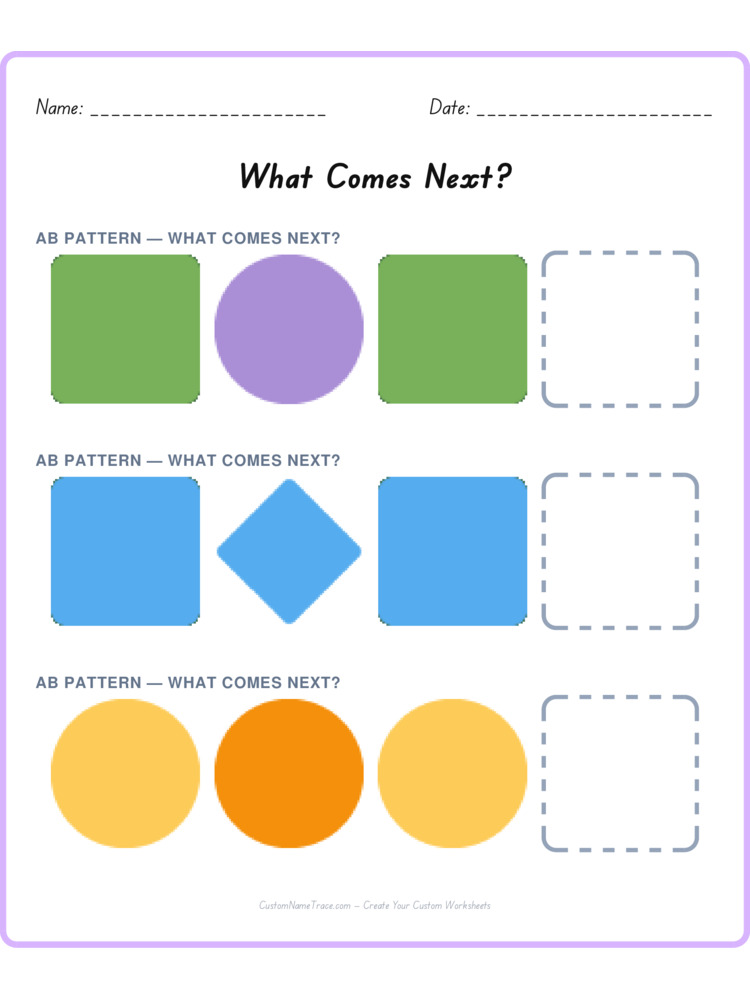 Mixed Review pattern worksheet 35 for kids