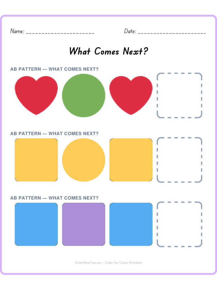Mixed Review pattern worksheet 37 for kids