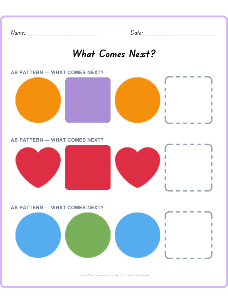 Mixed Review pattern worksheet 43 for kids
