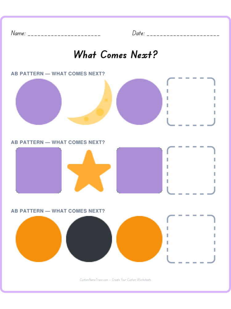 Mixed Review pattern worksheet 44 for kids