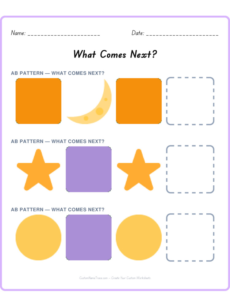 Mixed Review pattern worksheet 48 for kids