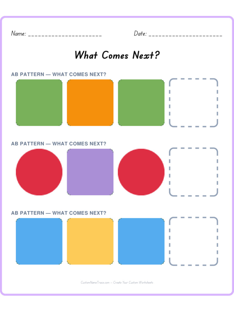 Mixed Review pattern worksheet 61 for kids