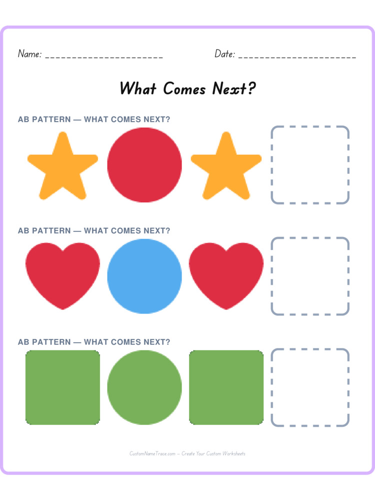 Mixed Review pattern worksheet 66 for kids