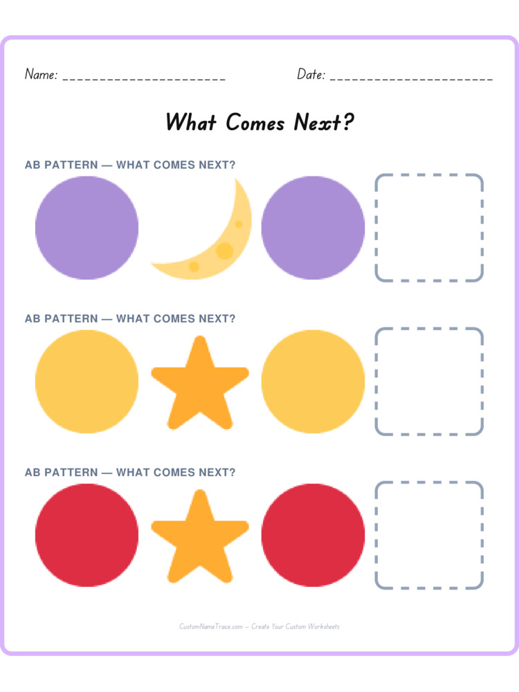 Mixed Review pattern worksheet 70 for kids