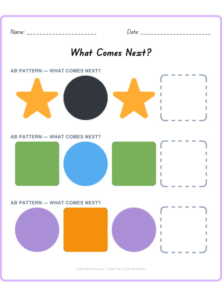Mixed Review pattern worksheet 75 for kids
