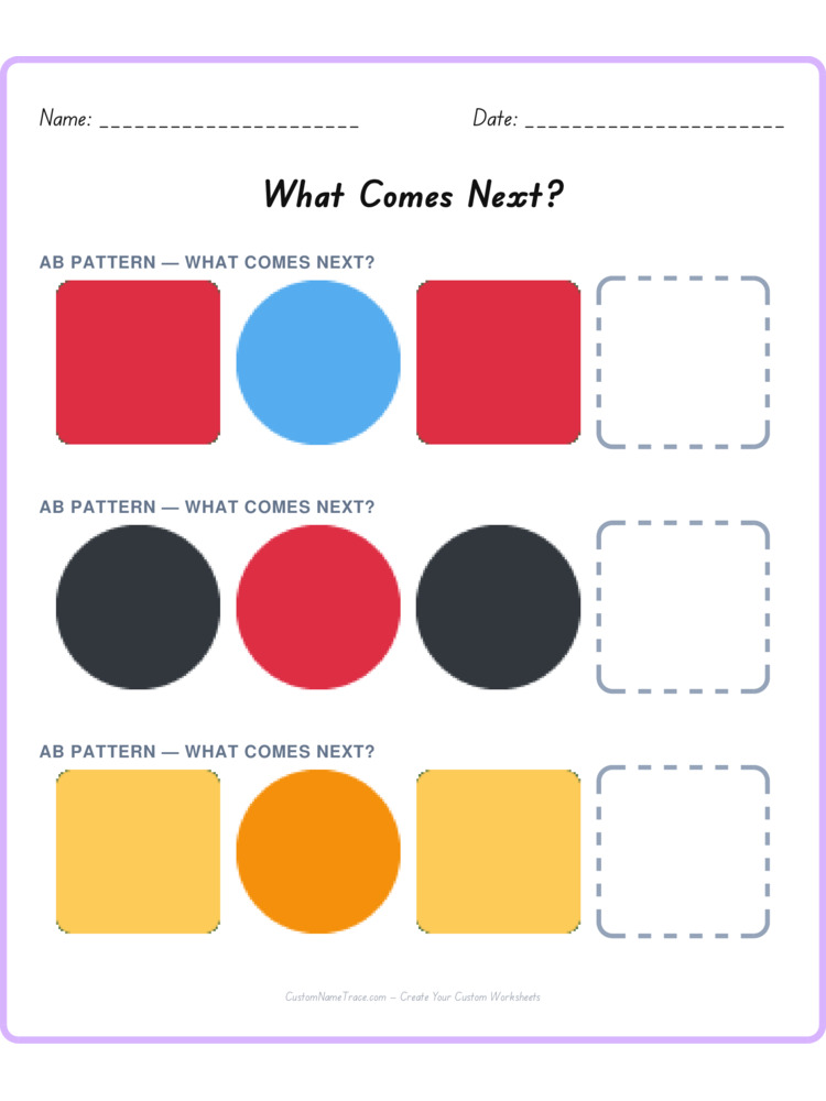 Mixed Review pattern worksheet 76 for kids