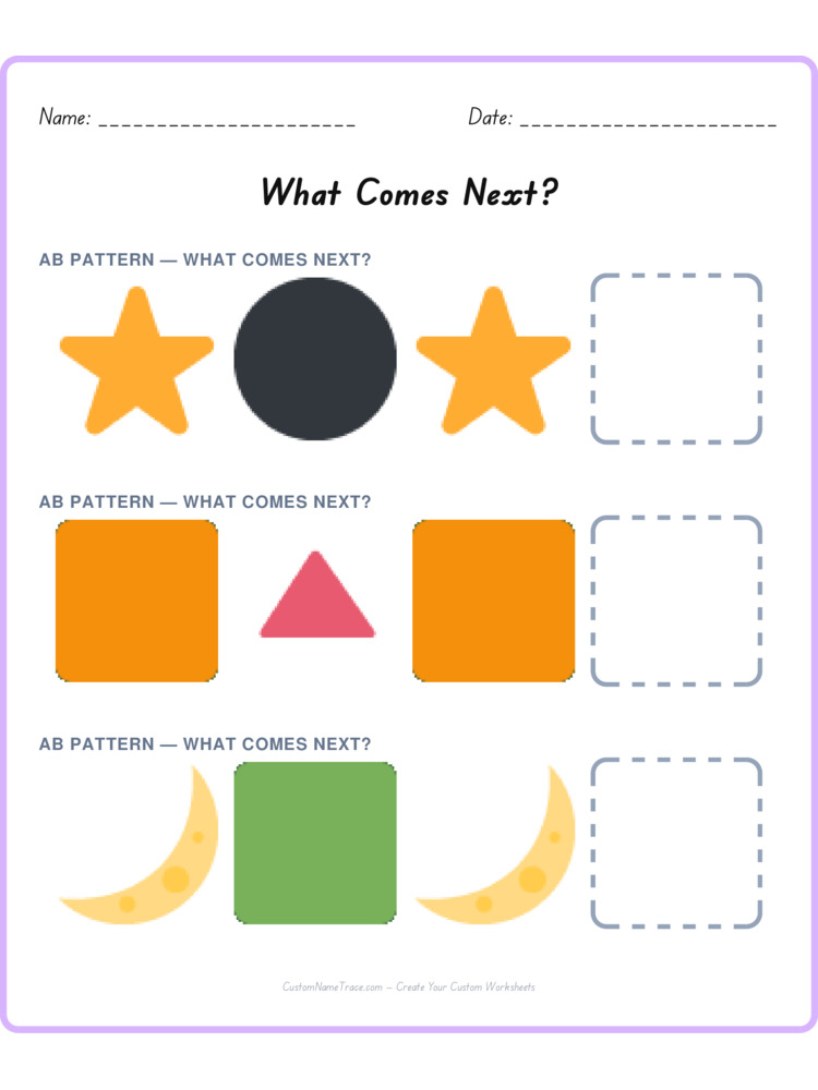 Mixed Review pattern worksheet 79 for kids