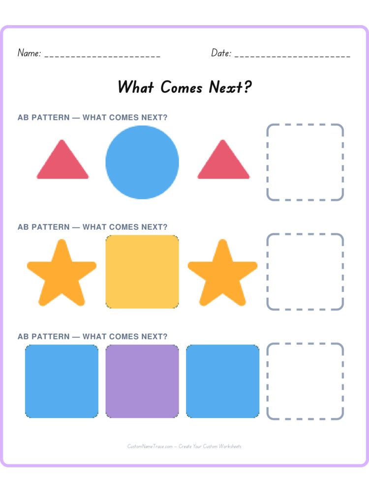 Mixed Review pattern worksheet 80 for kids
