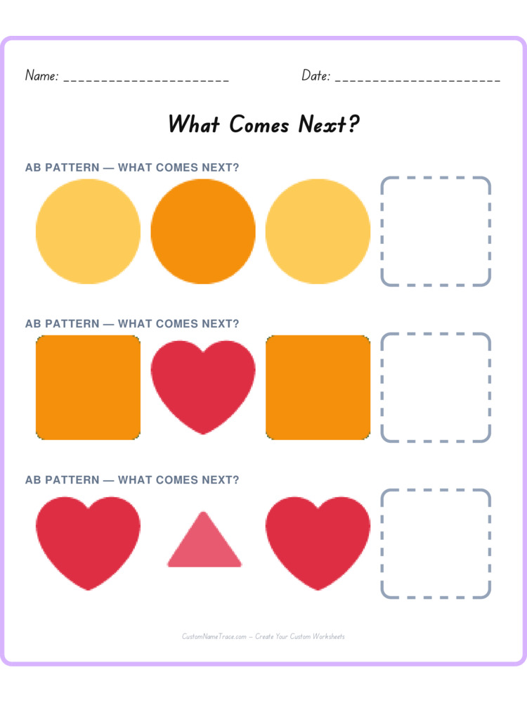Mixed Review pattern worksheet 83 for kids