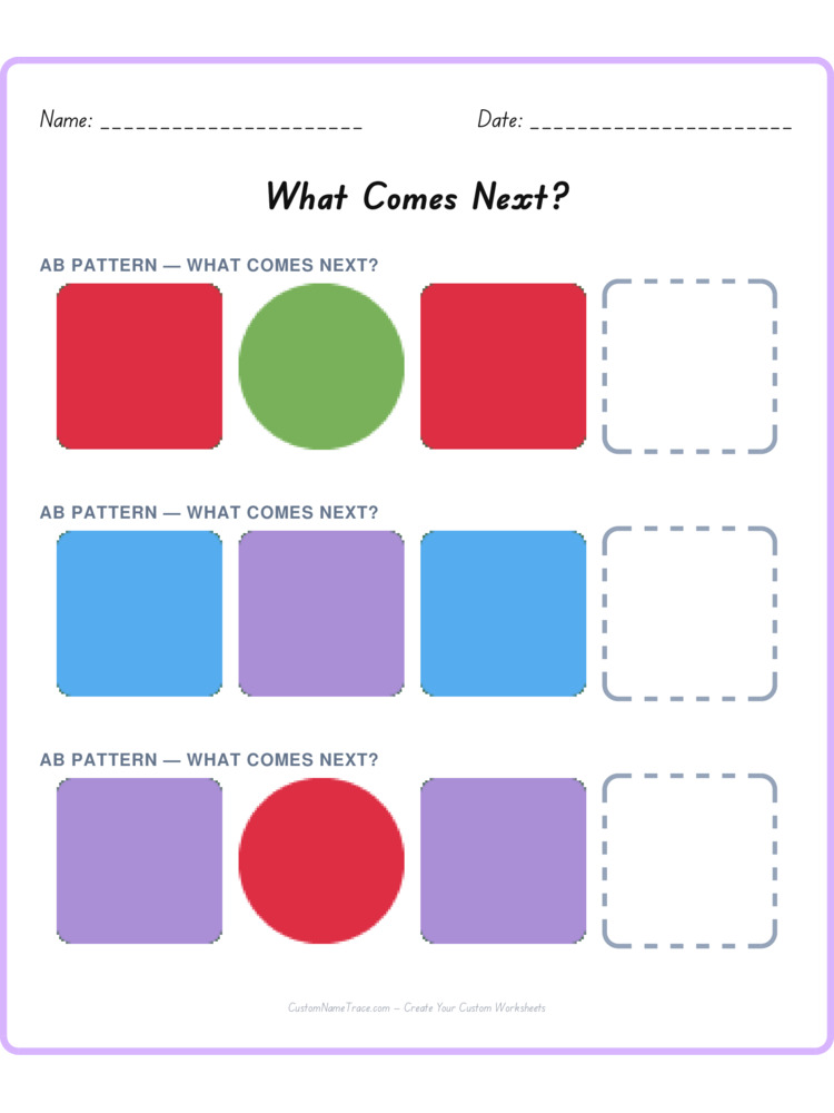 Mixed Review pattern worksheet 84 for kids
