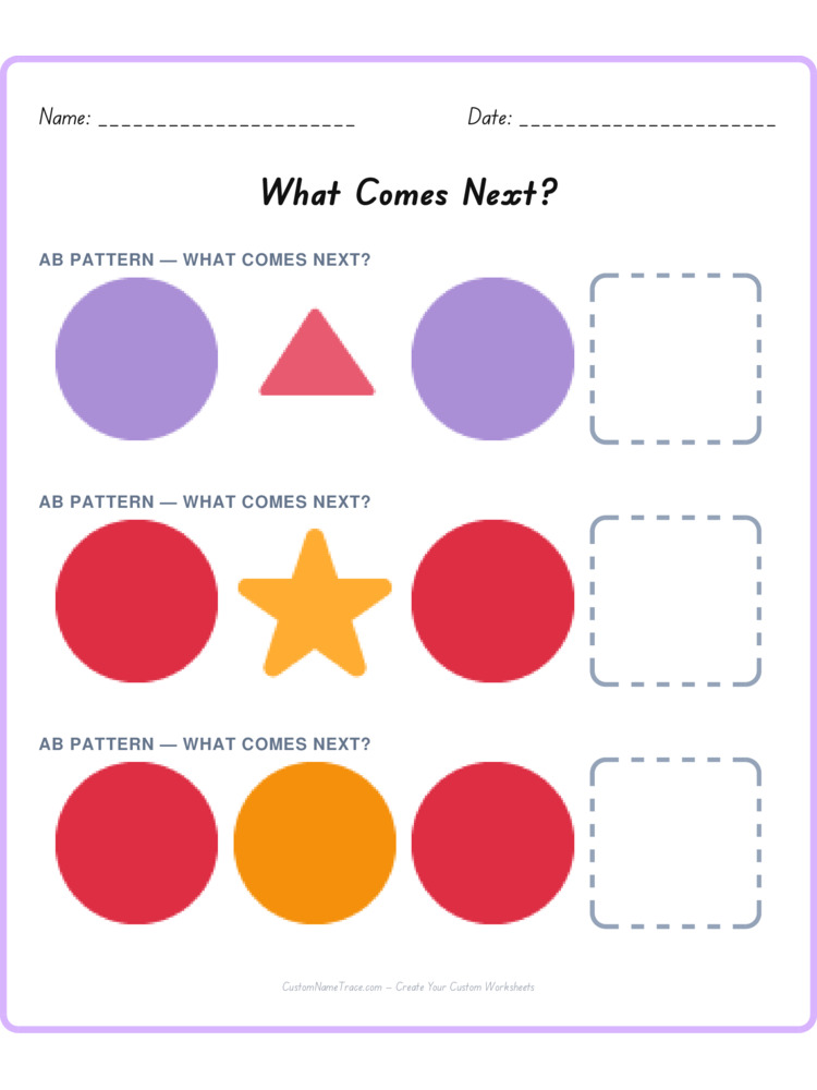 Mixed Review pattern worksheet 86 for kids