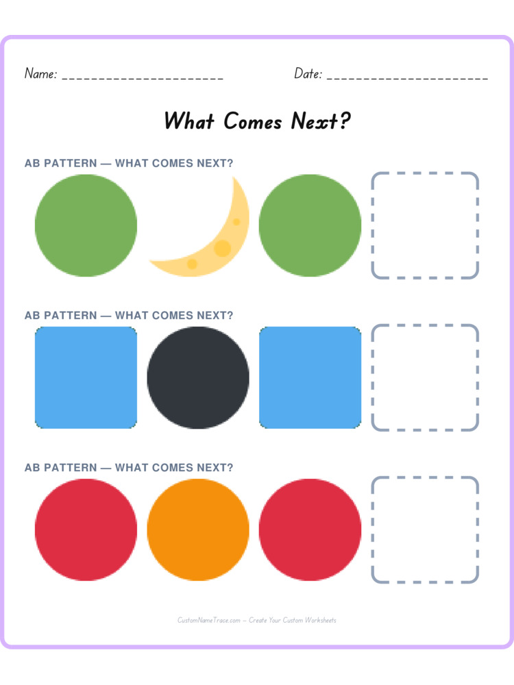Mixed Review pattern worksheet 88 for kids