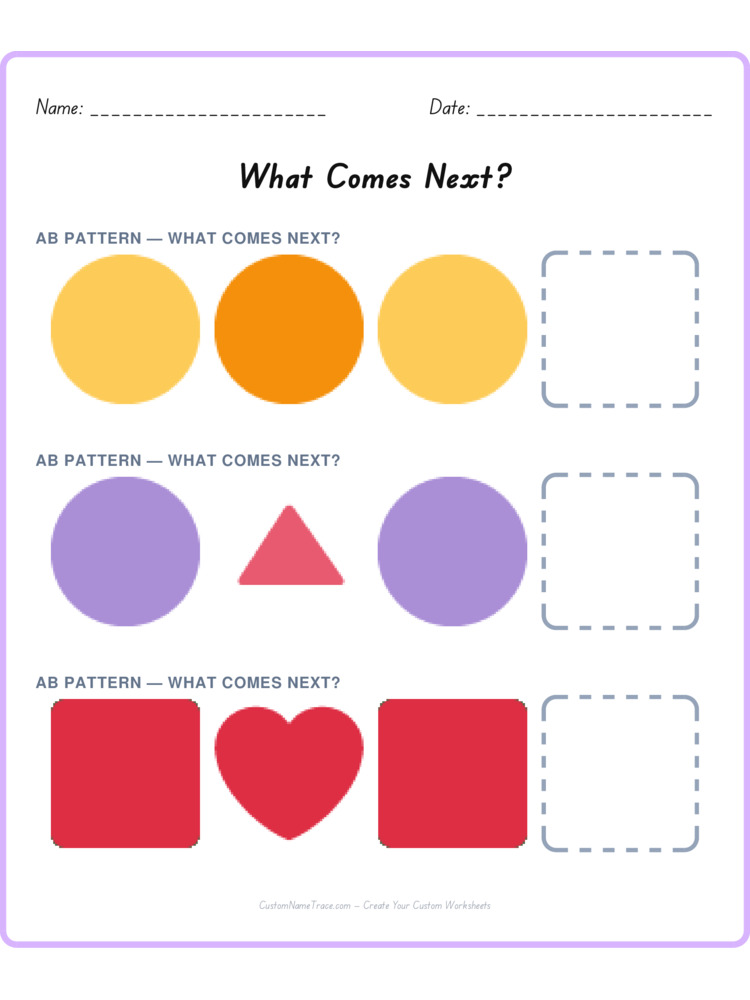 Mixed Review pattern worksheet 89 for kids