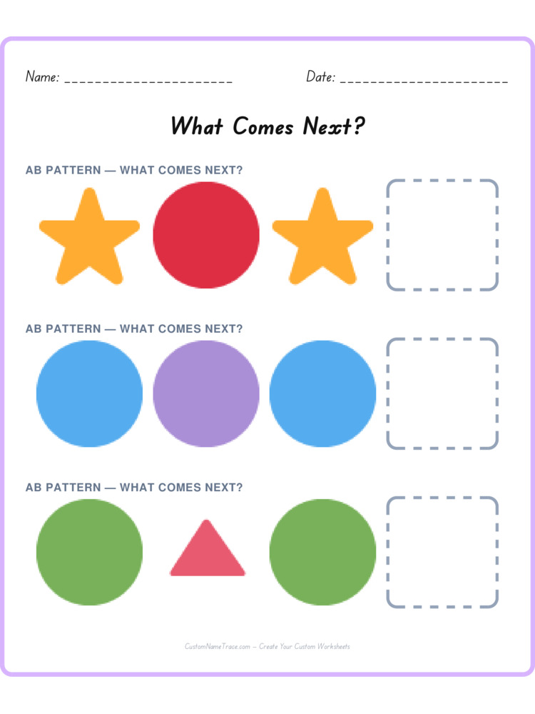 Mixed Review pattern worksheet 90 for kids