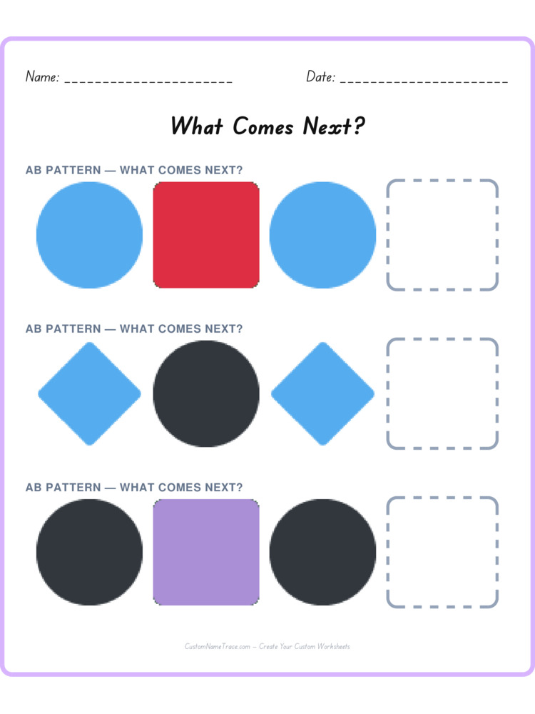 Mixed Review pattern worksheet 91 for kids