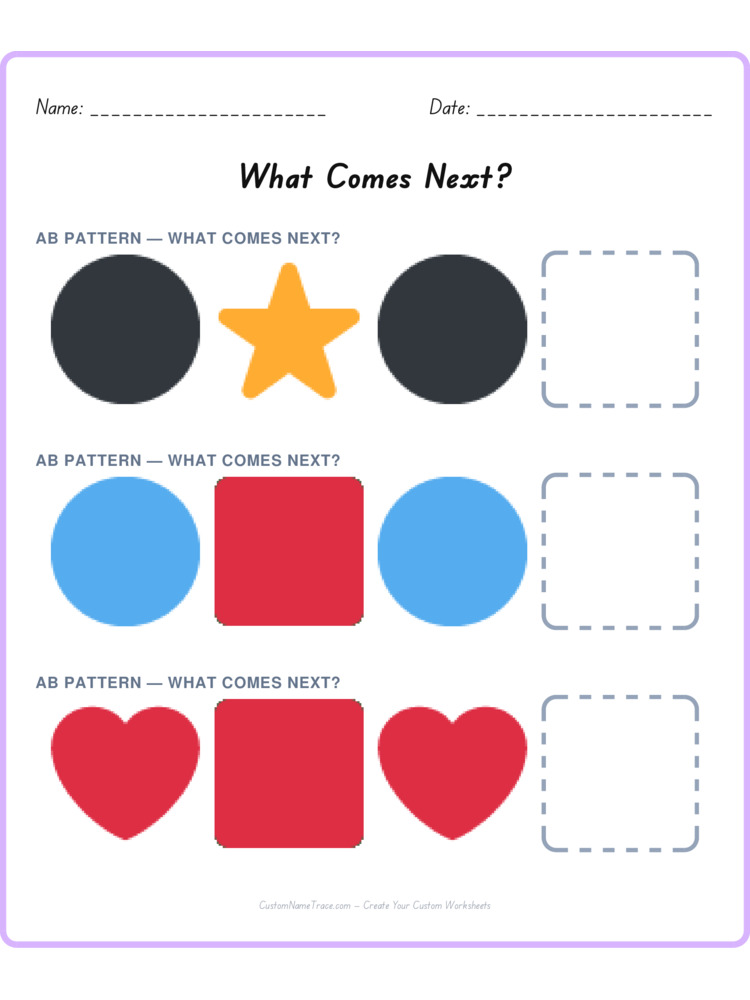Mixed Review pattern worksheet 92 for kids