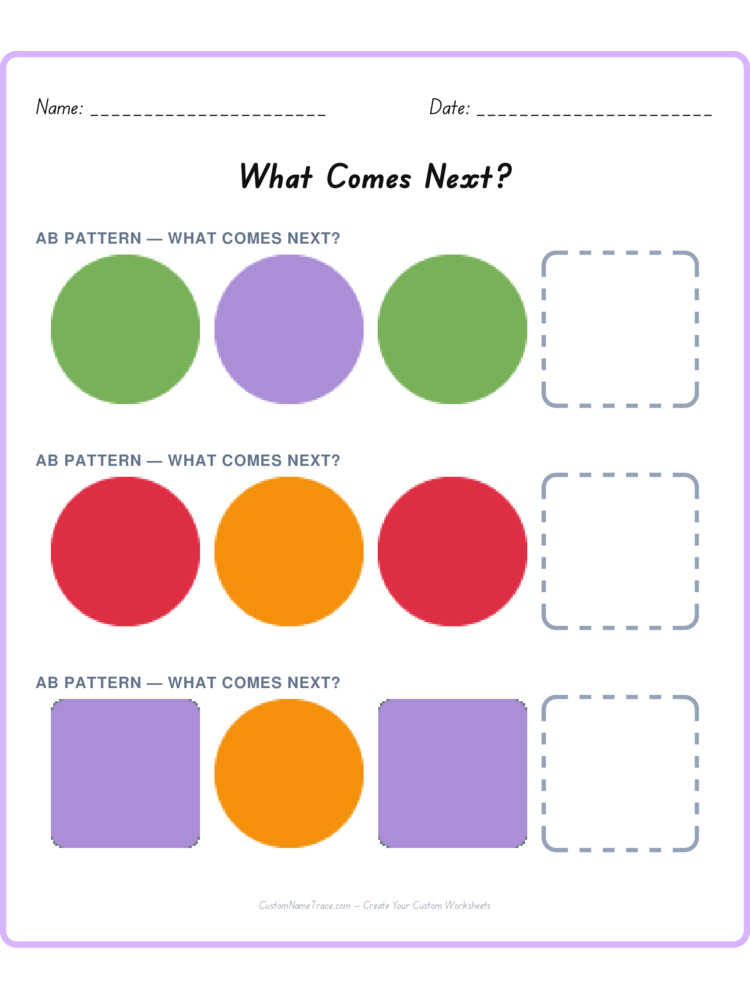 Mixed Review pattern worksheet 93 for kids