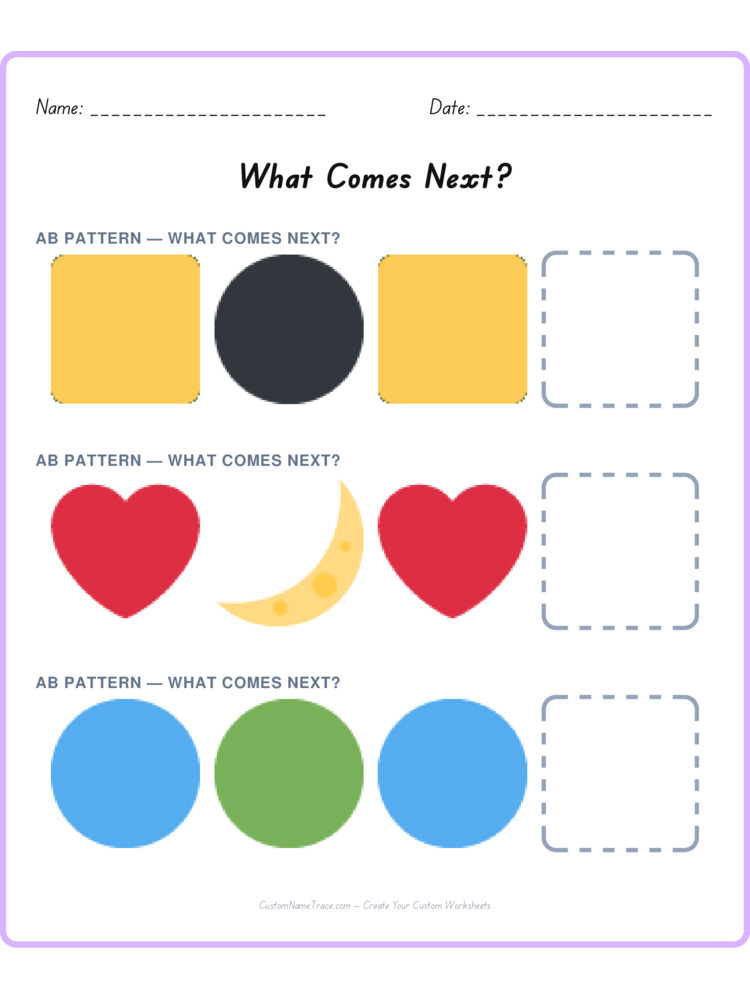 Mixed Review pattern worksheet 94 for kids