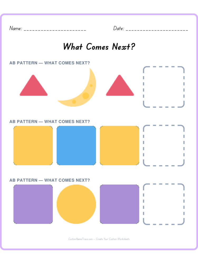 Mixed Review pattern worksheet 95 for kids