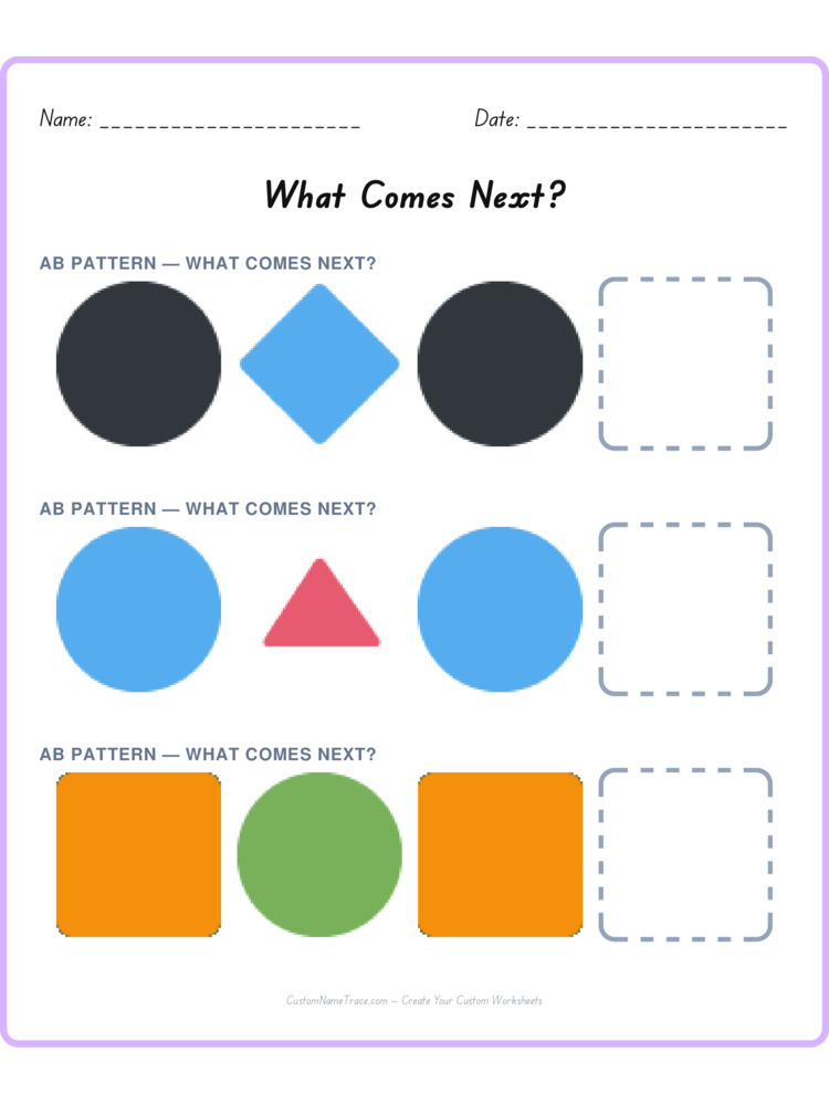 Mixed Review pattern worksheet 96 for kids