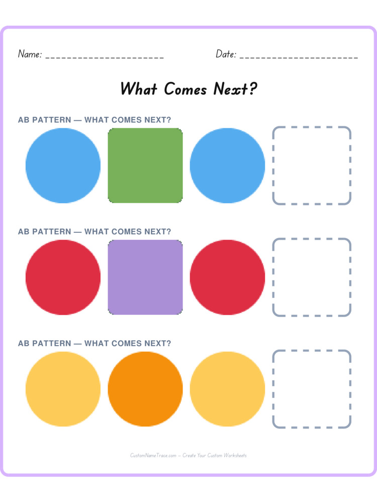 Mixed Review pattern worksheet 97 for kids