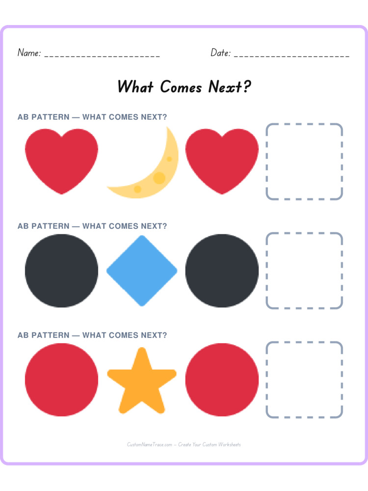 Mixed Review pattern worksheet 99 for kids