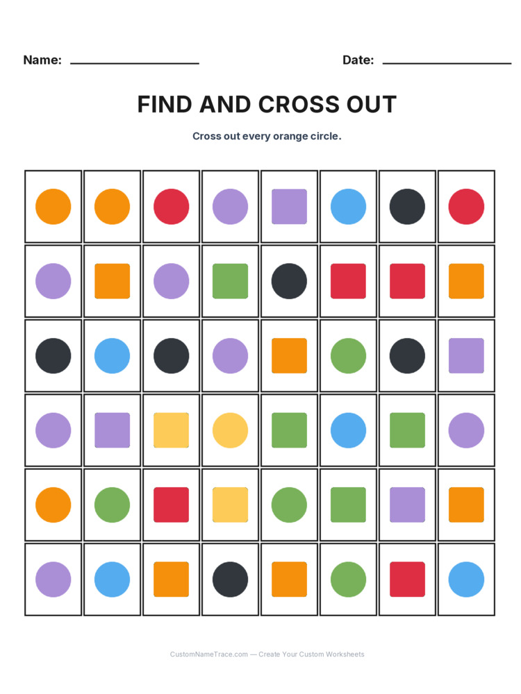 Grade 1 Find and Cross Out logic worksheet 10 for kids