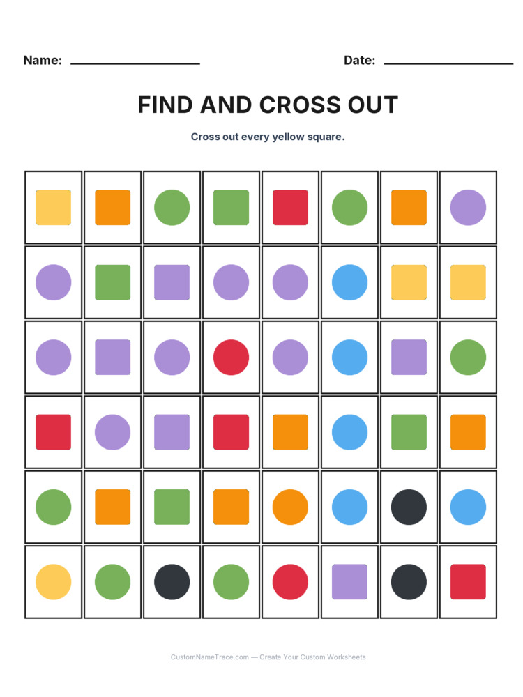 Grade 1 Find and Cross Out logic worksheet 11 for kids