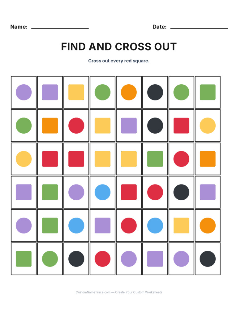 Grade 1 Find and Cross Out logic worksheet 12 for kids
