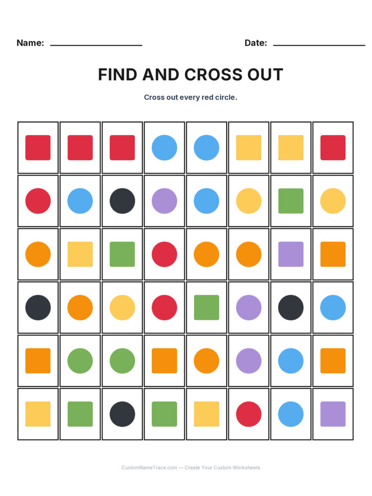 Grade 1 Find and Cross Out logic worksheet 13 for kids