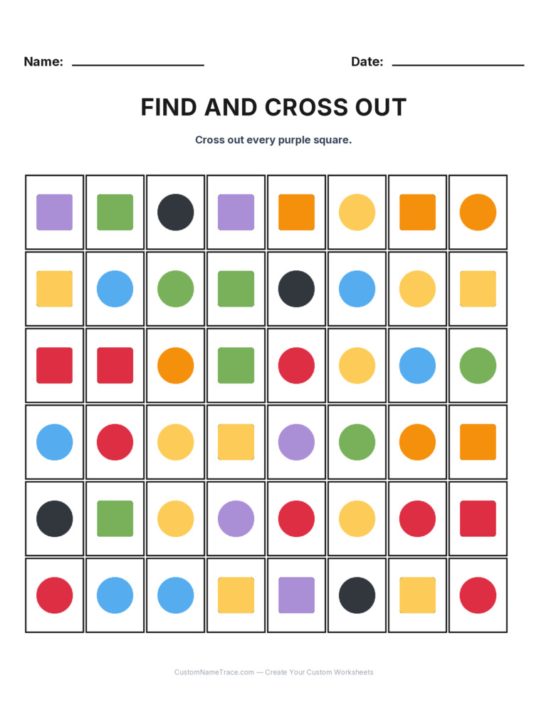 Grade 1 Find and Cross Out logic worksheet 15 for kids