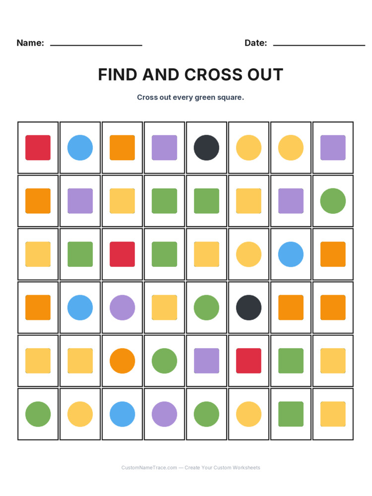 Grade 1 Find and Cross Out logic worksheet 17 for kids
