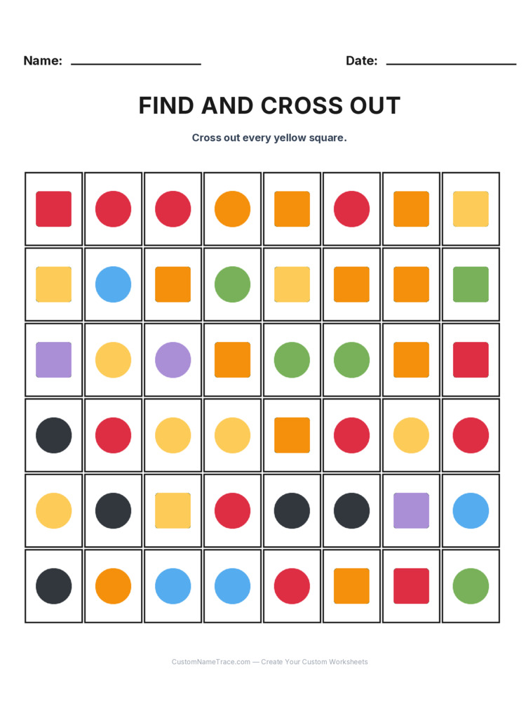 Grade 1 Find and Cross Out logic worksheet 18 for kids