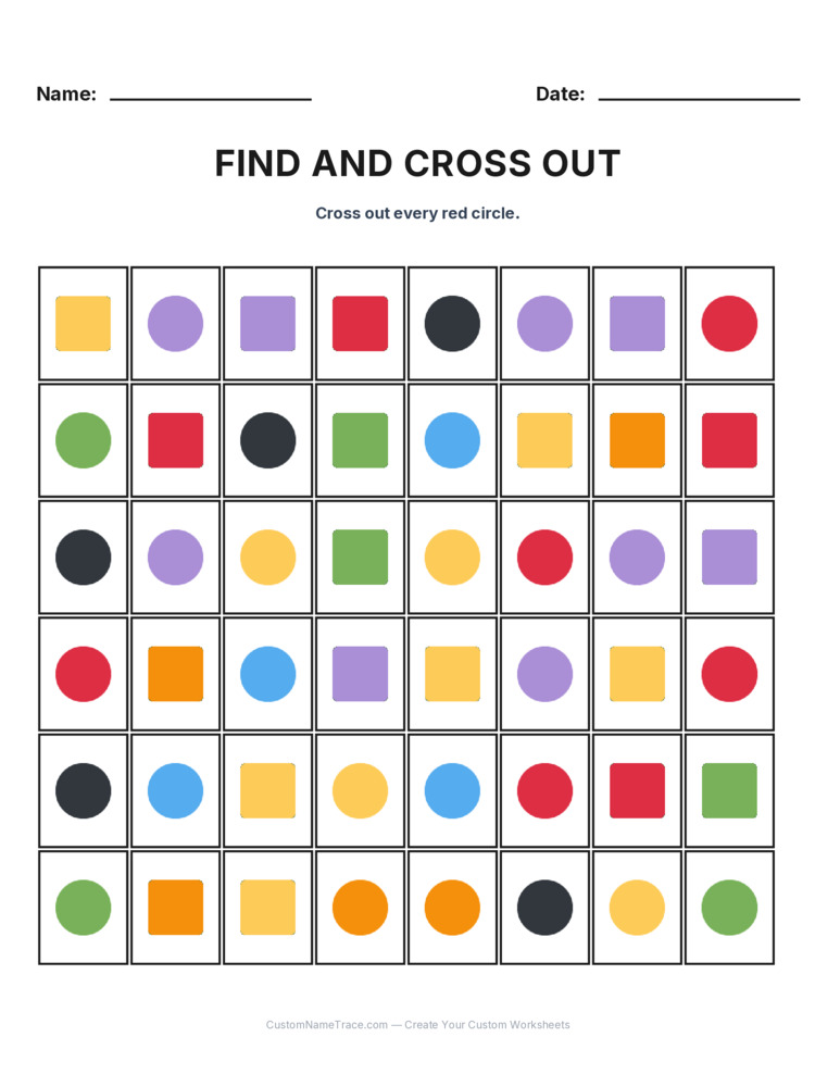Grade 1 Find and Cross Out logic worksheet 19 for kids