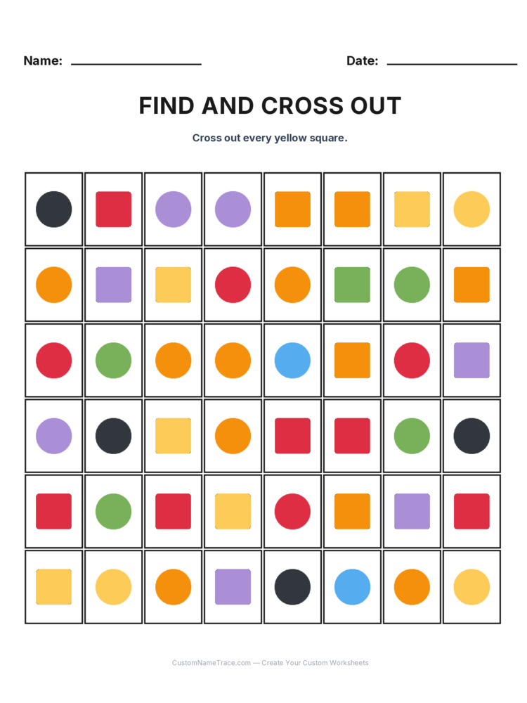 Grade 1 Find and Cross Out logic worksheet 21 for kids
