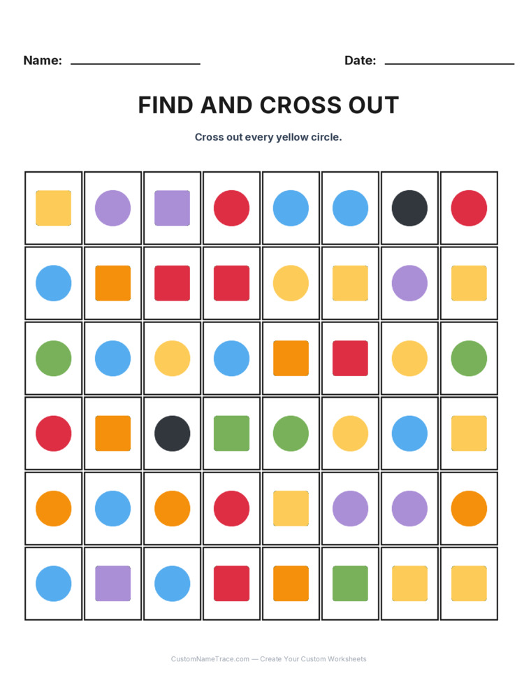 Grade 1 Find and Cross Out logic worksheet 22 for kids