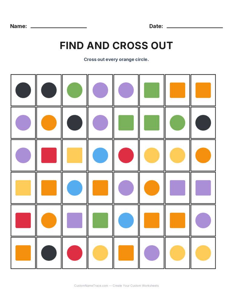 Grade 1 Find and Cross Out logic worksheet 24 for kids