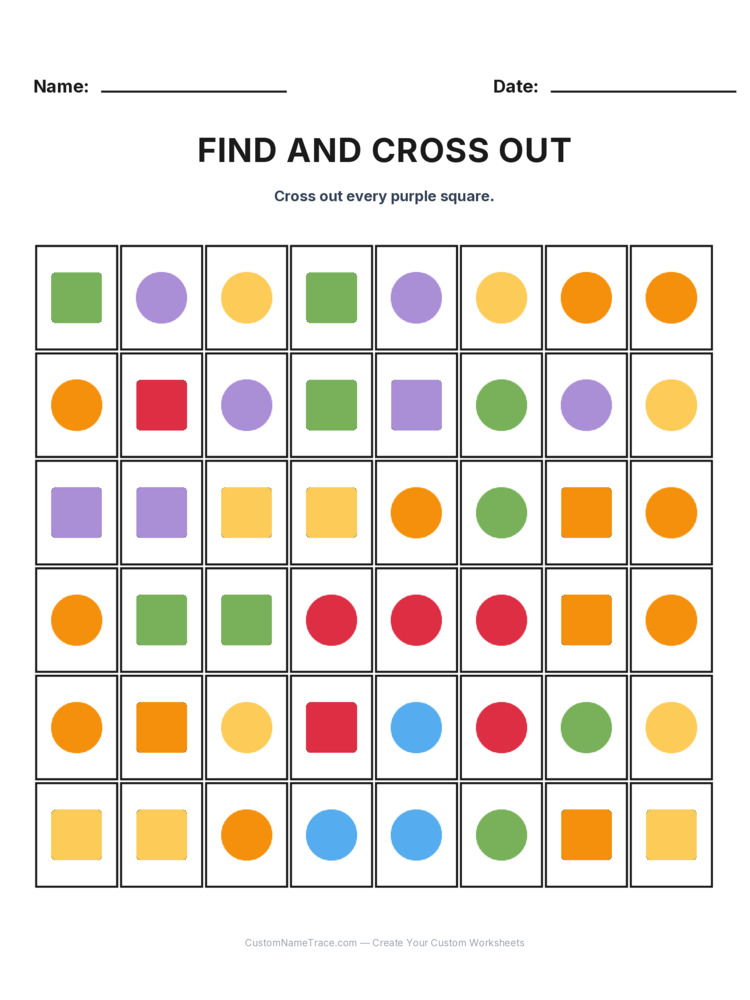 Grade 1 Find and Cross Out logic worksheet 26 for kids
