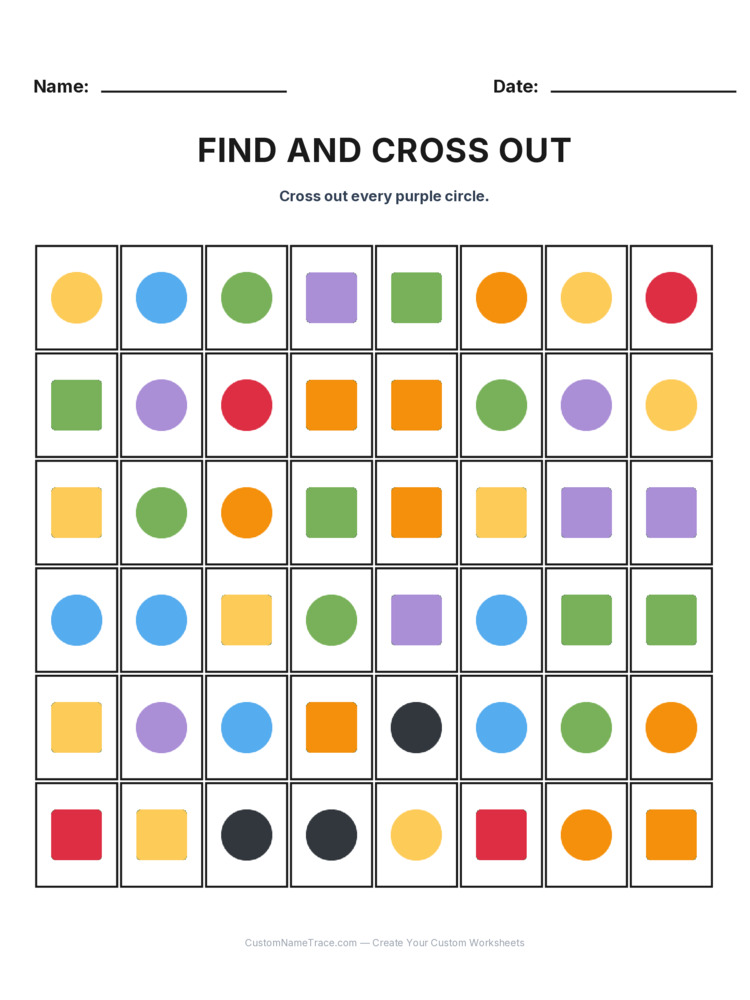 Grade 1 Find and Cross Out logic worksheet 27 for kids