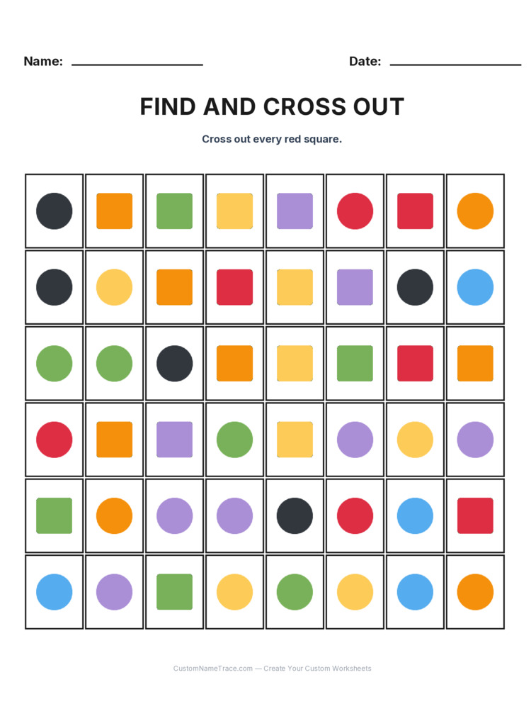 Grade 1 Find and Cross Out logic worksheet 29 for kids