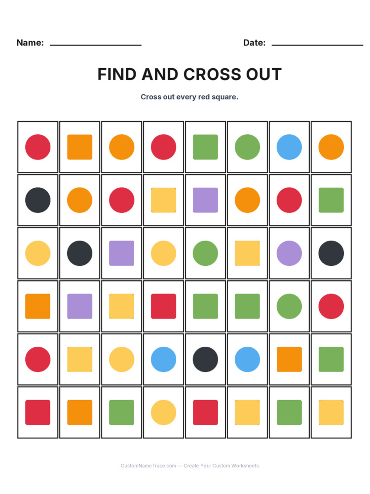 Grade 1 Find and Cross Out logic worksheet 9 for kids