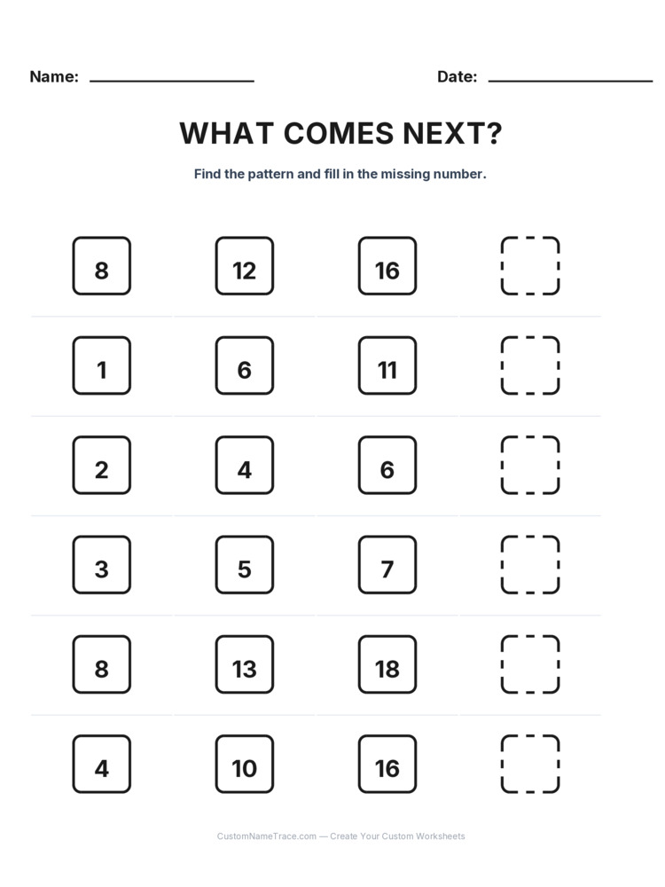 Grade 1 Growing Sequence logic worksheet 11 for kids