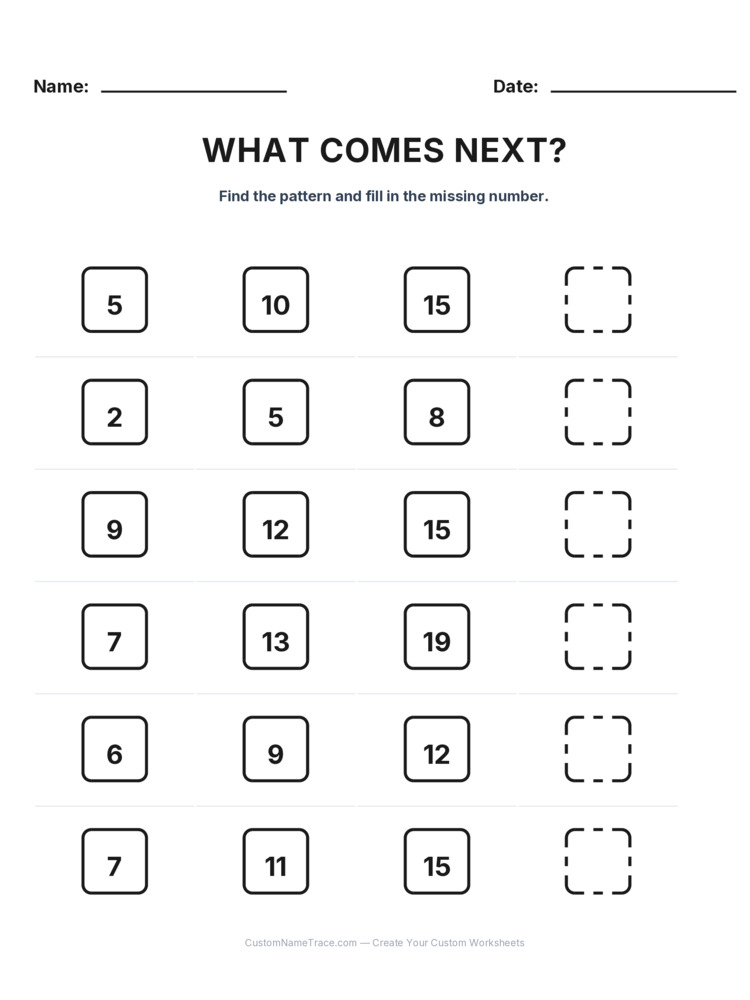 Grade 1 Growing Sequence logic worksheet 13 for kids