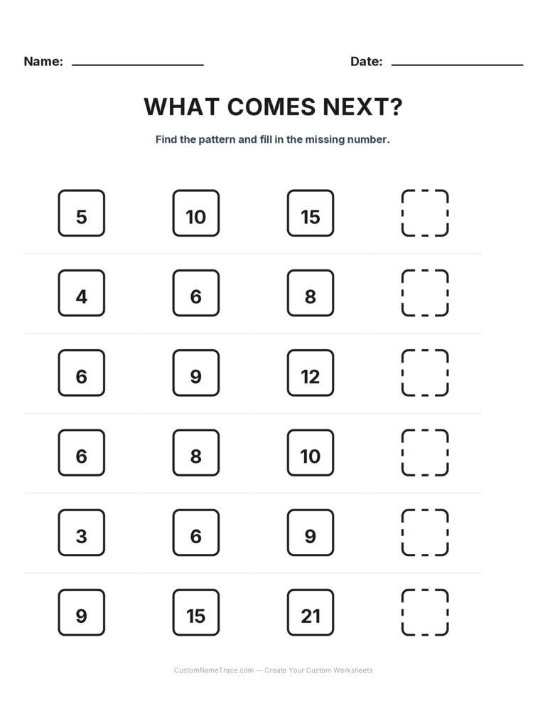 Grade 1 Growing Sequence logic worksheet 14 for kids