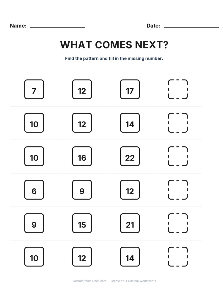 Grade 1 Growing Sequence logic worksheet 15 for kids